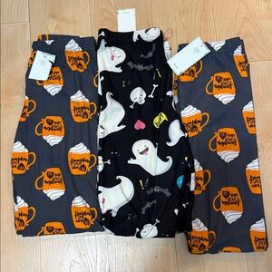 Amelia James Halloween Leggings Set - Black, Gray, Orange, White